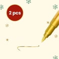 thumbnail image 4 of 2pcs Gold Paint Pens – Oil-Based Permanent Markers, Metallic Gold Ink for Rock, Glass, Fabric, Plastic, Cards, DIY & Christmas Crafts, 4 of 7