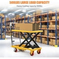 thumbnail image 2 of Hydraulic Lift Table Cart 500 lbs Capacity 28.5 In Scissor Lift Platform with PU Wheels and Non-Slip Pad Manual Work Table for Material Handling Yellow, 2 of 7