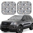 thumbnail image 2 of Picia Cute Dog And Flowers 2 Piece Car Windshield Sun Shade Foldable | Foldable Sun Shield for Front Window Blocks UV Rays and Keeps Your Vehicle Cool-Medium, 2 of 7