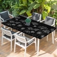 thumbnail image 2 of Black Dandelion Table Cloths for 5 Foot Rectangle Tables, Spring Modern Minimalist Country Flower Patio Waterproof Elastic Fitted Tablecloths, Washable Rectangular Table Cover for Camping, 2 of 8