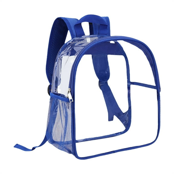 WMGHA Clear Backpack Stadium Approved 12x11x6 inches- Transparent Bag for Concert Work Sport Event - PVC Material See Through Backpack - Secure Zipper Closure for Events Games and Travel
