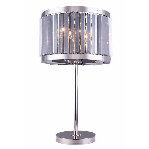 Elegant Lighting Chelsea 32" 4 Lampe de Table en Cristal Royal Clair