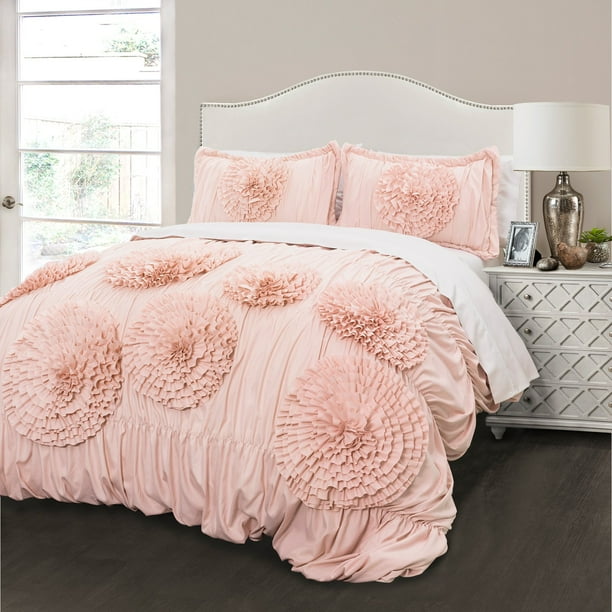Serena Comforter Pink Blush 3pc Set Full Queen Walmart Com