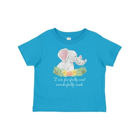

Inktastic I Am Fearfully and Wonderfully Made Elephants and Flowers Gift Baby Boy or Baby Girl T-Shirt