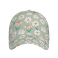 thumbnail image 2 of Naloa Original Classic Low Profile Hat Men Women Baseball Cap Dad Hat Adjustable Unconstructed Daisies Flowers Print Cap, 2 of 9
