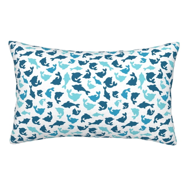 Fotbe Cute Shark Funda de Almohada Decorativa Estilo Occidental, Lujo en Algodón, Fundas para Almohadas King, Cojín Estampado para Decoración del Hogar-20"x30"