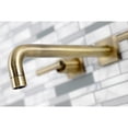 thumbnail image 4 of Kingston Brass KS6023CML Manhattan Two-Handle Wall Mount Roman Tub Faucet, Antique Brass, 4 of 7