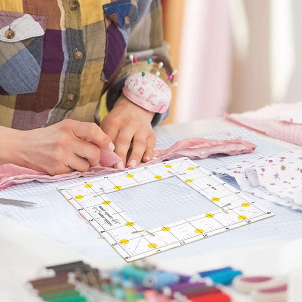 HOOWIFFY Clear Acrylic Quilting Ruler with Patchwork Grid, Easy to Read and Use for Sewing and Craft Projects