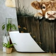 thumbnail image 3 of Farmhouse Highland Cow Shower Curtain,Rustic Flowers Plants Cow Bathtub Curtain,Country Home Camping Lodge Bathroom Decoration with Hooks,12pcs Hooks, 70X84 IN, 3 of 4