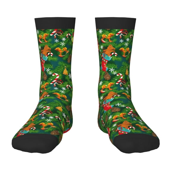 Naloa Cute Christmas Stocking Bear Kids Socks Unisex Kids and Toddlers' Crew Socks, ,1 Pairs