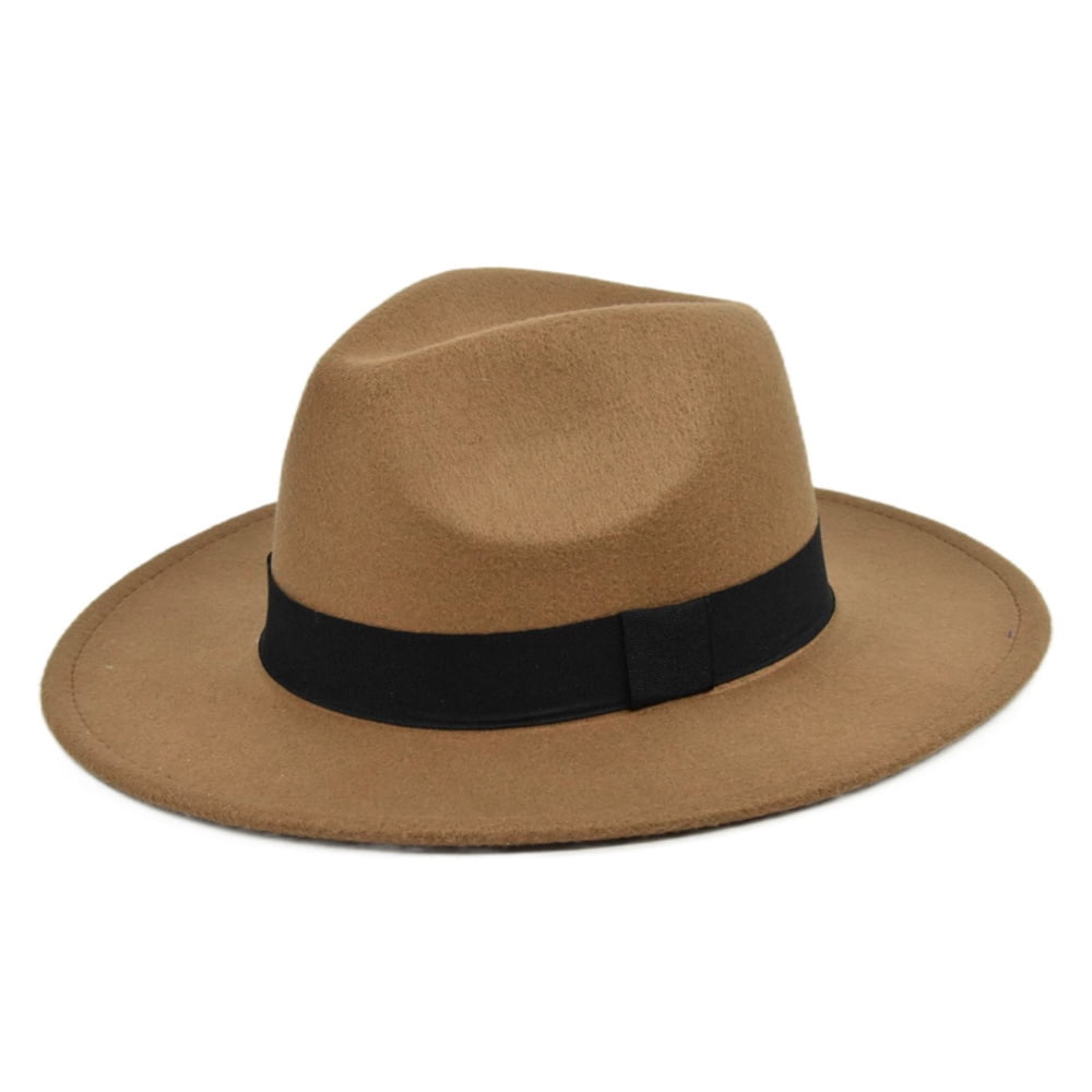 Sunset Retro Rancher Hat with Wide Brim Vintage Style Men's Felt Hat Vacation Supply Camel