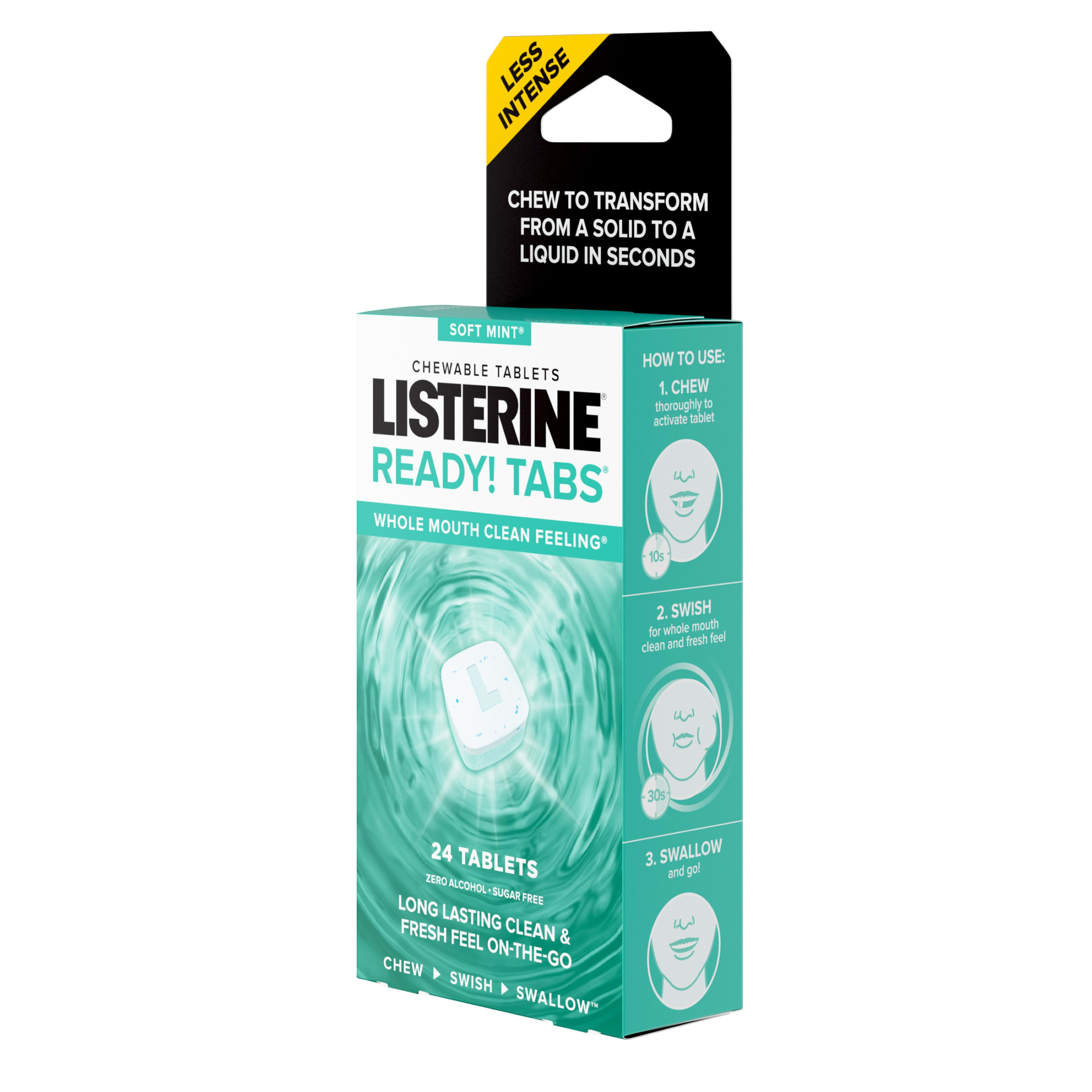 Listerine Ready! Tabs Chewable Tablets with Soft Mint Flavor, 24 ct ...