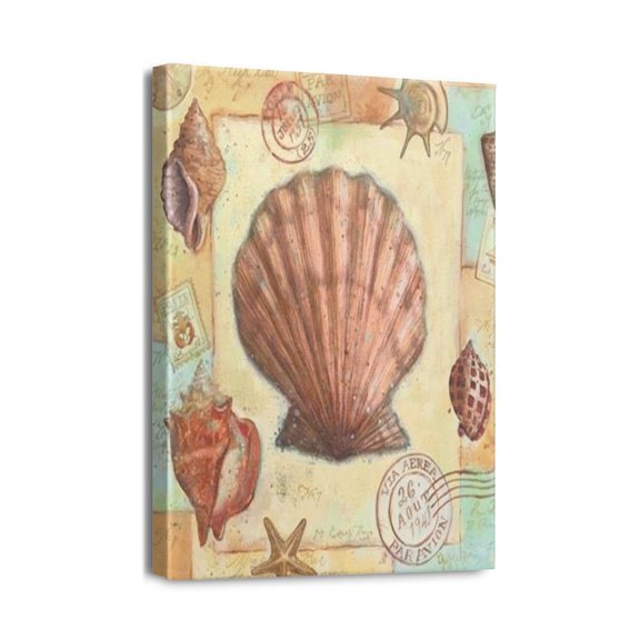 Inspirational God Says You Are Prints on 12x16 Ocean Nautical Canvas Coastal Seashell Wall Decor, Rustic Framed Modern Artwork for Bathroom, Living Room, Bedroom.