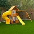 KidKraft Castlewood Wooden Swing Set / Playset with Clubhouse, Mailbox
