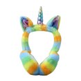 thumbnail image 1 of Orejeras de invierno de unicornio de peluche de dibujos animados, 1 of 4