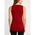 thumbnail image 2 of ZunFeo Womens Ribbed Tank Top Sleeveless White Button Detail U-Neck Stretchy Casual Everyday Top for Women, Red Size 4XL, 2 of 7