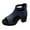 Blue, variant on Womens Hollow Out High Top Chunky Heel Roman Sandals Summer Breathable Fish Mouth Adjustable Ankle Strap Anti-Slip Platform High Heels Sandals Black 5.5(36)