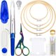 thumbnail image 2 of Kit de bordado para principiantes Mudder, 53 piezas, con aro de bambú, color azul, 2 of 6