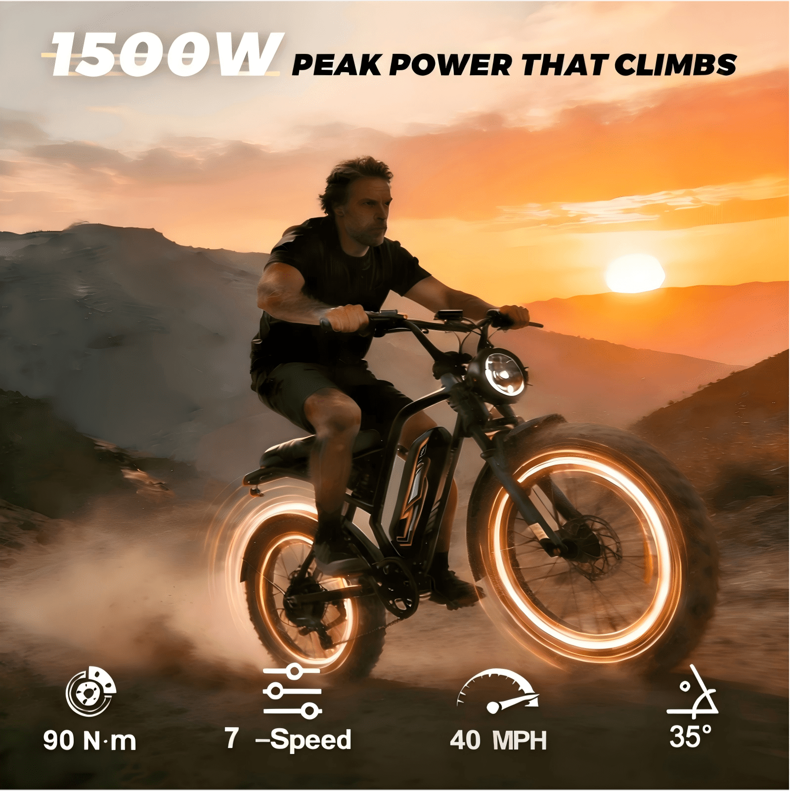 TltZeen 1500W Electric Bike for Adults,40mph 48V 15.6AH 20" Fat Tire Electric Bicycle NFC Touch Unlock Full Suspension Moutain Ebike, UL2849