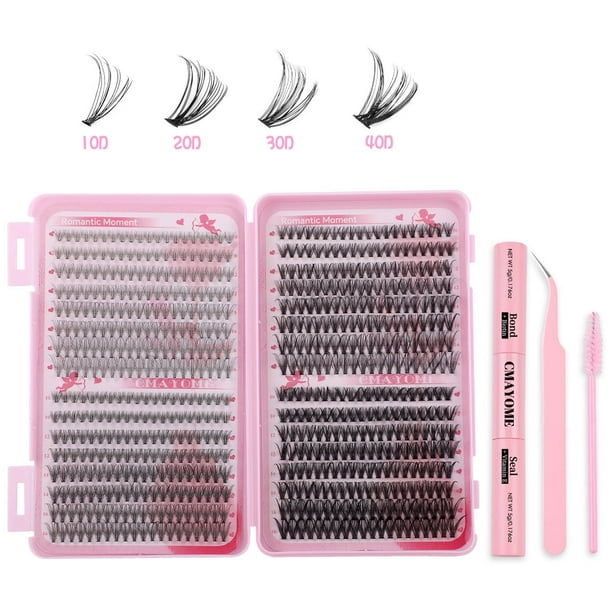 Kit De Extensión De Pestañas,640 Pestañas Individuales Mezcla 50D 60D 80D 100D,Maquillaje para Mujeres Pinzas De Pestañas En Racimo Kit De