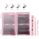 thumbnail image 1 of Kit De Extensión De Pestañas，640 Pestañas Individuales Mezcla 50D 60D 80D 100D,Maquillaje para Mujeres Pinzas De Pestañas En Racimo Kit De, 1 of 5