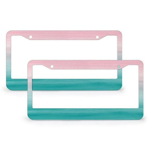 Watercolor Abstract Beach Dream License Plate Frame - 2 Pack Tags Frames Holder Covers, Car Decorative Tag Frames For Standard Us Canada License Plate Holder 12X6 Inch
