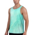 thumbnail image 2 of Lsque Cyan Mint Marble Pattern Mens Tank Tops Muscle Athletic Quick Dry Sleeveless Workout Fitness T Shirts Beach Tank Top, Loose-fit Sleeveless Shirt for Men-X-Large, 2 of 7