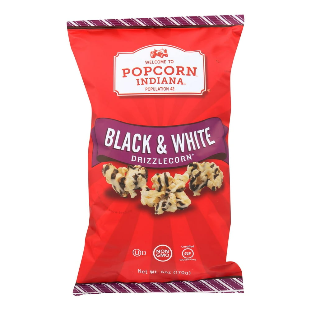 Popcorn Indiana Drizzled Kettlecorn Black & White Case of 12 6 oz