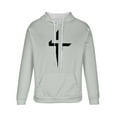 thumbnail image 6 of UVEASISHA Mens Fashion Hoodies Christian Cross Print Hooded Sweatshirt Drawstring Long Sleeve Pullover Tops Hipster Stylish Streetwear with Pocket Gray L, 6 of 6