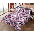 thumbnail image 4 of Ambesonne Anemone Flowers Fitted & Flat Sheet with Shams 4 Pcs Set, Romance Vibe Floral, Queen, Pastel Pink Off White, 4 of 5