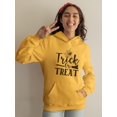 thumbnail image 2 of Trick Or Trear. Spider And Broom Hoodie Juniors -Image by Shutterstock,  Large, 2 of 4