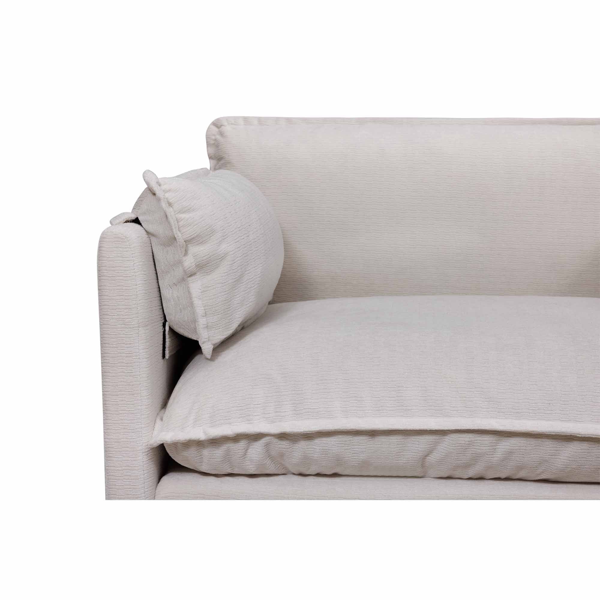 Lunale Oversized Modern Accent Chair with Ottoman, Lounge Reading Armchair, Single Sofa Chair for Living Room, Beige Boucle