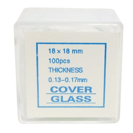 Microscope Cover Slips, Size #1 Thickness, 18mm by 18mm, Pack of 1000 Slides by Go Science Crazy