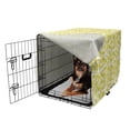 thumbnail image 2 of Floral Dog Crate Cover, Print of Scattered Mimosa Flowers on a Plain Background, Easy to Use Pet Kennel Cover Small Dogs Puppies Kittens, 7 Sizes, Avocado Green White, by Ambesonne, 2 of 6