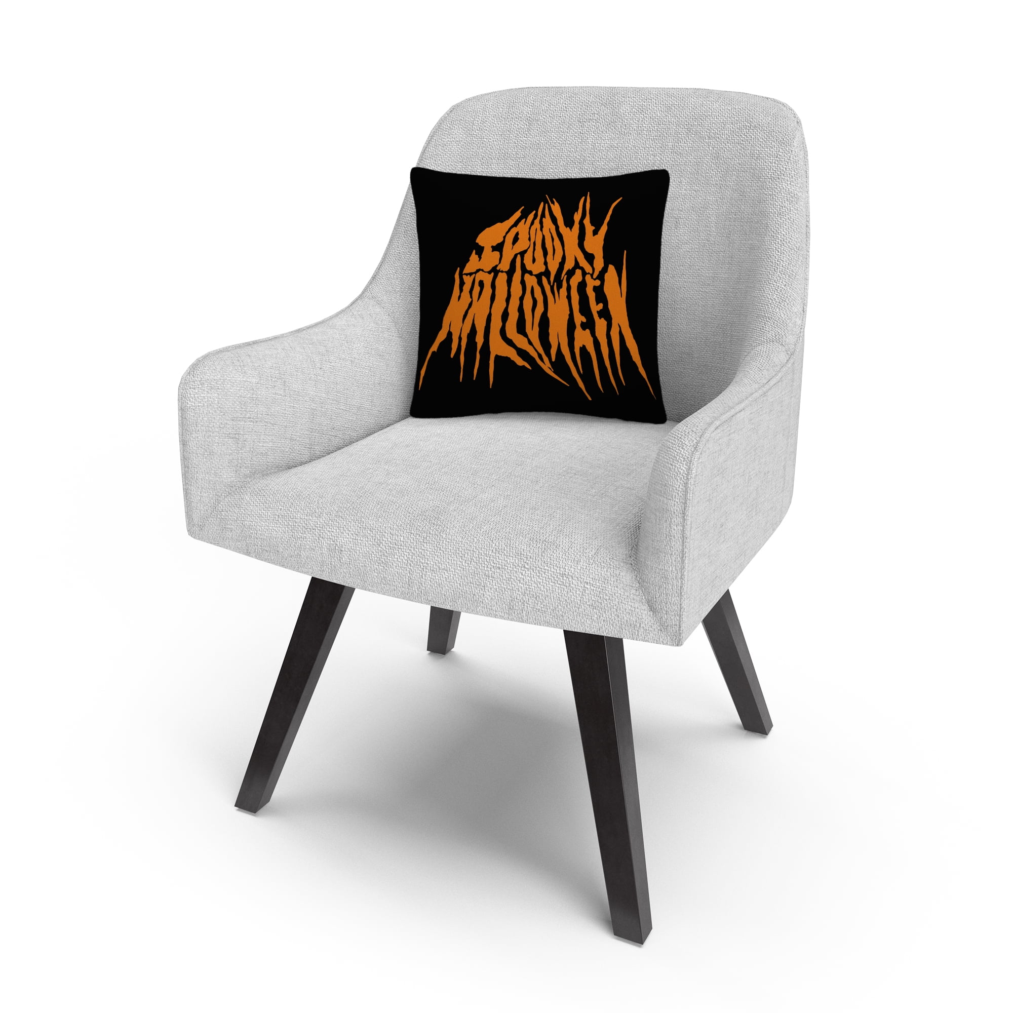Orange Spooky Metal Halloween By Abc 16 X 16 Decorative Throw Pillow