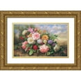 thumbnail image 1 of Guo, Jimmy 32x21 Gold Ornate Wood Framed with Double Matting Museum Art Print Titled - Bouquet of Flowers, 1 of 4