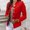 Red, variant on Blazers for Women Open Front Long Sleeve Notch Lape Slim Fit Work Office Jacket Fitted Blazers Stretch Slim Fit Oversized Blazers Button Down Suit Interview Outfits for Women Red S