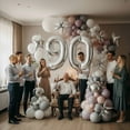 thumbnail image 6 of Silver Number 90 Mylar Foil Balloon 40 inch - Helium or Air Filled Metallic Balloons for 90th Birthday Hbd Party, Anniversary, Graduation Decorations, 6 of 9