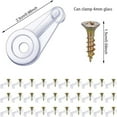 thumbnail image 2 of Dsseng 30 Pcs Glass Retainer Clips Kit with Screw Glass Door Retainer Clips， Cabinet Glass Retainer Clip ，Plastic Glass Panel Clips Mirror Clips for Cabinet Door Window Dressing Hardw, 2 of 5