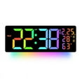 thumbnail image 4 of Rgb Large Digital Wall Clock 8 Colors Mood Light Temp Humidity Date 2 Alarm Table Clock Timing Countdown Alarm Clock, 4 of 8