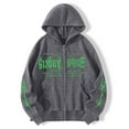 thumbnail image 2 of Puliio Women Zip Up Hoodies Fashion Letter Print Loose Hoodies Pullover Top With Pocket Y2k Style Oversized Gothic Hop Long Sleeve Sweatshirt Jackets, 2 of 4