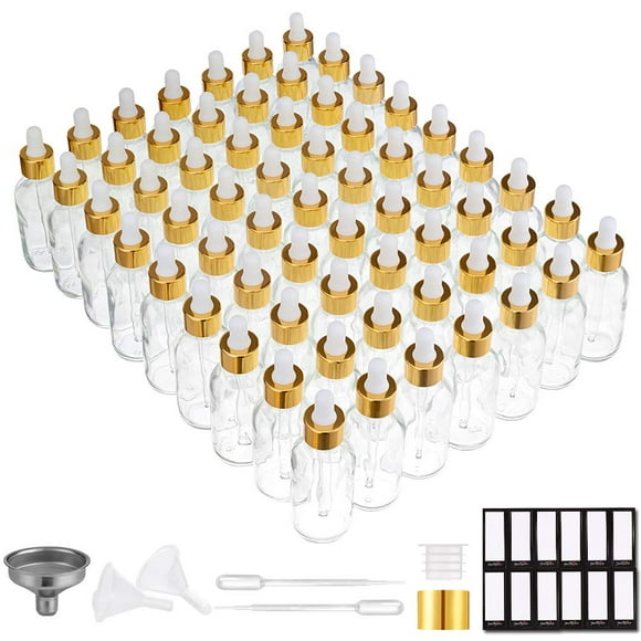 Frascos cuentagotas de vidrio PrettyCare 60 ml (2 oz) x63 con accesorios