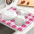 thumbnail image 6 of Uemuo Plaid Heart Pattern Dish Drying Mat,16*18 inch Absorbent Dish Drainer Kitchen Counter,Large Size Dish Drying Pad for Countertops,Sinks,Draining Racks, 6 of 6