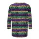 thumbnail image 5 of TaTaai Carnival Women's Casual Print Round Neck 3/4 Sleeve T-Shirt Loose Top Gift, 5 of 5