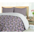 thumbnail image 5 of Ambesonne Retro Duvet Cover Sets, Music Cassettes Art Pattern, 2-King, Lavender and Multicolor, 5 of 7