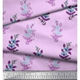 thumbnail image 3 of Soimoi Rayon Crepe Fabric Leaves & Floral Block Printed Fabric 1 Yard 46 Inch Wide, 3 of 3