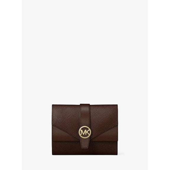 Michael Kors Outlet Greenwich Medium Saffiano Leather Trifold Wallet - Nutmeg