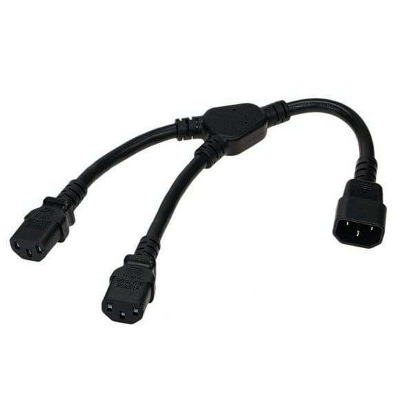 14 awg c14 to c13 x2 computer power extension splitter cord