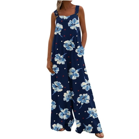 

Xihbxyly Jumpsuits for Women 2023 Summer Casual Maternity Overalls Boho Comfy Cotton Linen Jumpsuit Baggy Button Bib Loose Overalls Plus Size Pants Maxi Pockets Rompers 70% Off Deals #2
