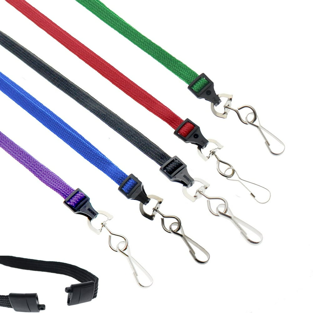 Bulk 100 Pack Premium Breakaway Lanyards for ID Badges Metal Swivel